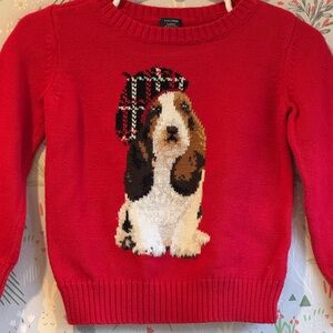 Baby Gap Toddler Red 18-24 Months Tartan Beret Beagle Sweater